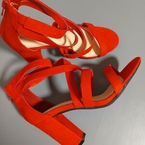 Elegant Red Strappy Heels